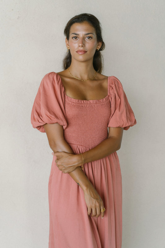 Giselle Terracotta 粉色泡泡袖连身裤