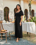 Jumpsuit Lengan Puff Hitam Giselle