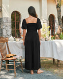 Jumpsuit Lengan Puff Hitam Giselle