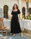 Jumpsuit Lengan Puff Hitam Giselle