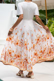 Amelisse Pink Floral V-Neck Midi Dress