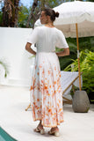Amelisse Pink Floral V-Neck Midi Dress