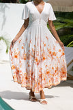 Amelisse Pink Floral V-Neck Midi Dress