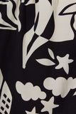 Cali Black Abstract Collared Mini Shirt Dress