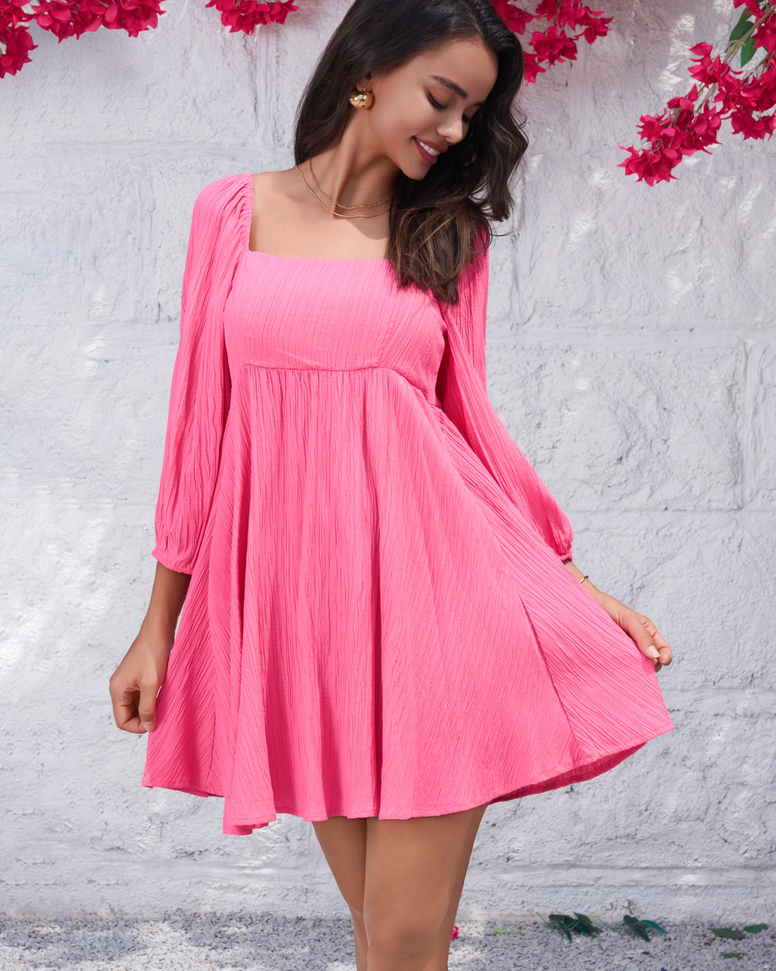 Ella Pink Smock Mini Dress