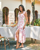 Arabella Pink Floral Tie Midi Dress