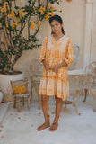 Marigold Yellow Orange Boho Mini Dress