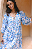 Azura Blue Floral Mini Dress