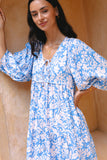 Azura Blue Floral Mini Dress