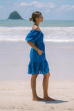 Brielle Blue Puff Sleeve Mini Dress