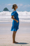 Brielle Blue Puff Sleeve Mini Dress