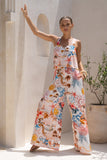 Lumeia Pink Tropical Jumpsuit