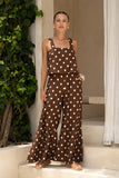 Zena Brown White Polka Dot Jumpsuit