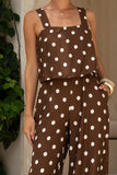 Zena Brown White Polka Dot Jumpsuit