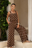 Zena Brown White Polka Dot Jumpsuit
