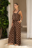 Zena Brown White Polka Dot Jumpsuit