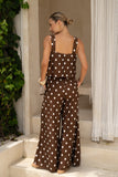 Zena Brown White Polka Dot Jumpsuit