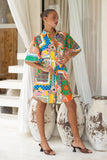 Allegra Multicolour Patchwork Belted Mini Dress