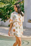 Citrina Multicolour Tropical Belted Mini Dress