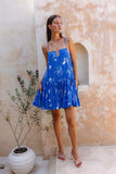 Mariselle 蓝色海洋抽象迷你连衣裙