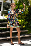 Delmare Multicolour Abstract Playsuit