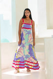 Paradisio Purple Tropical Ric Rac Maxi Dress