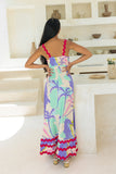 Paradisio Purple Tropical Ric Rac Maxi Dress