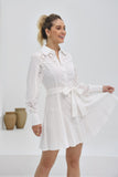 Claudette White Eyelet Broderie Mini Dress