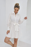 Claudette White Eyelet Broderie Mini Dress