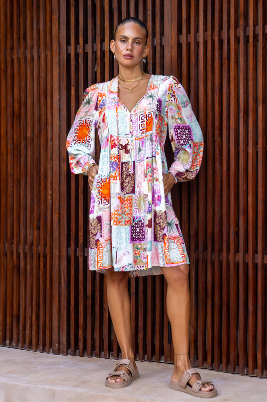 Sirocca Multicolour Patchwork Mini Dress