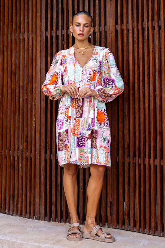 Sirocca Multicolour Patchwork Mini Dress