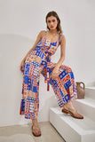 Cordelia Blue Abstract Patchwork Jumpsuit