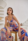 Cordelia Blue Abstract Patchwork Jumpsuit
