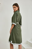 Keller Khaki Green Ric Rac Midi Dress