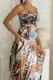 Alessia Black Abstract Flared Maxi Dress
