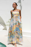 Solmar Multicolour Abstract Flared Maxi Dress