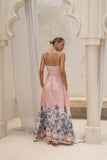 Marzella Pink Tropical Flared Maxi Dress