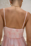 Marzella Pink Tropical Flared Maxi Dress