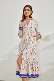 Lyvanne Multicolour Floral Belted Midi Dress