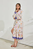 Lyvanne Multicolour Floral Belted Midi Dress