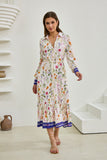 Lyvanne Multicolour Floral Belted Midi Dress