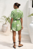 Esmira Green Abstract Playsuit