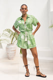 Esmira Green Abstract Playsuit