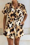 Zelina Brown Leopard Spot Playsuit