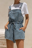 Wren Blue Denim Short Overalls