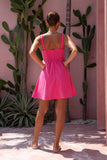 Luella Hot Pink Contrast Ric Rac Mini Dress