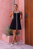 Luella Black Contrast Ric Rac Mini Dress