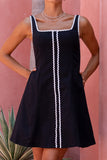 Luella Black Contrast Ric Rac Mini Dress