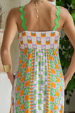 Annelie Multicolour Abstract Tile Ric Rac Maxi Dress