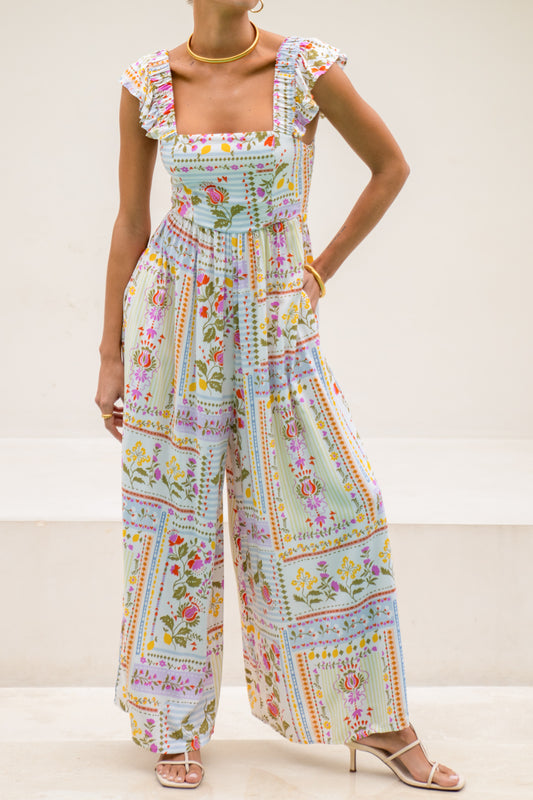 Amelina Multicolour Floral Ruffle Jumpsuit
